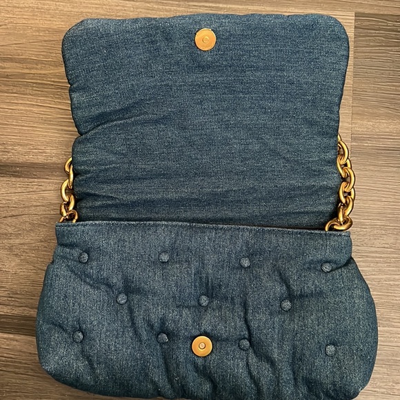 Zara Blue Shoulder Bag with Gold Chain - Picture 2 of 3